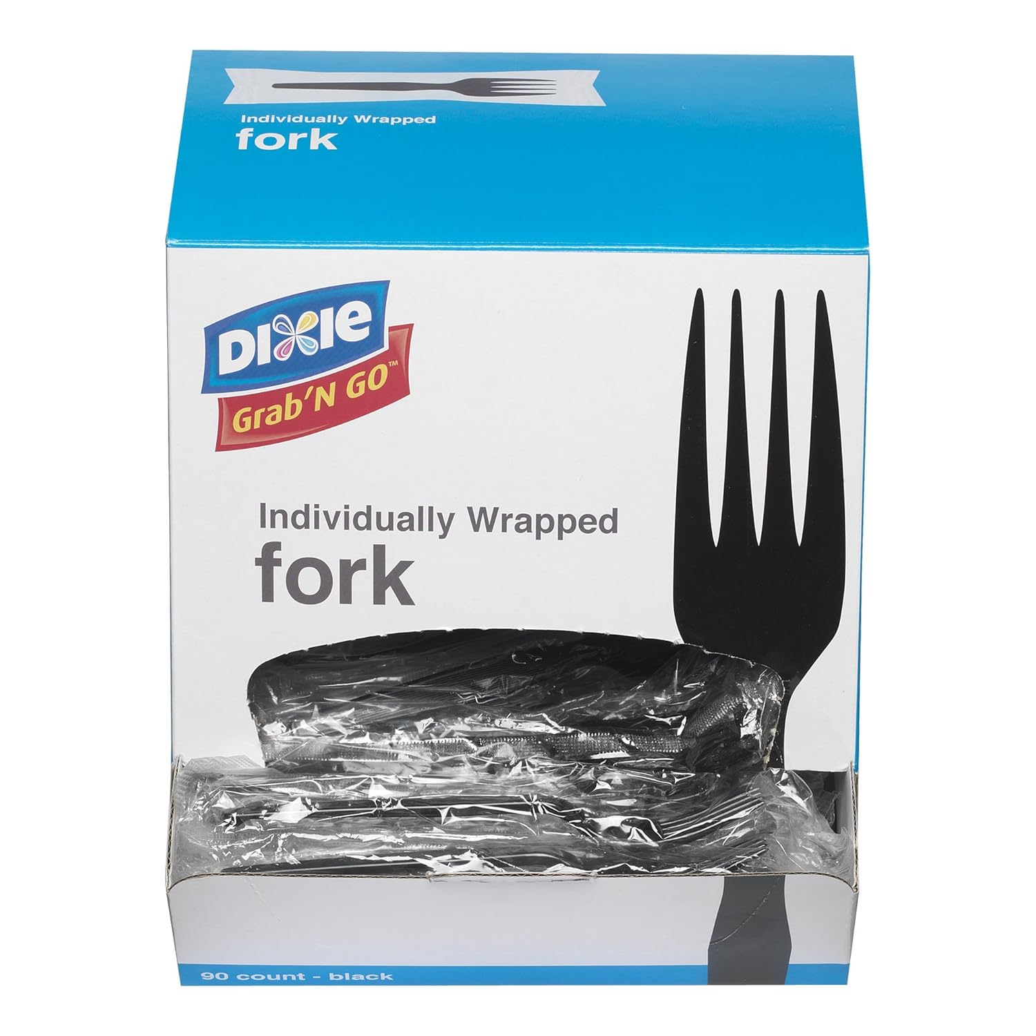 Dixie GP PRO (Georgia-Pacific) Tenedor de plástico de poliestireno de peso medio de 6.104 pulgadas envuelto individualmente de 6.104 pulgadas, color