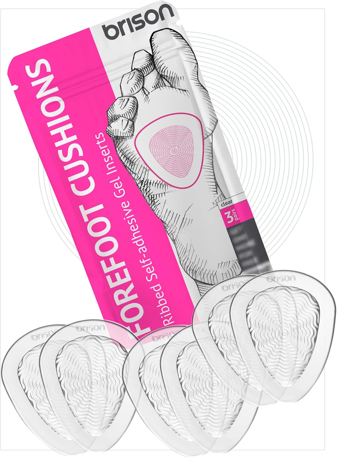 Almohadillas metatarsianas de bola de pie, 3 pares, almohadillas metatarsianas para mujeres y hombres, inserciones de tacones altos, gel suave,