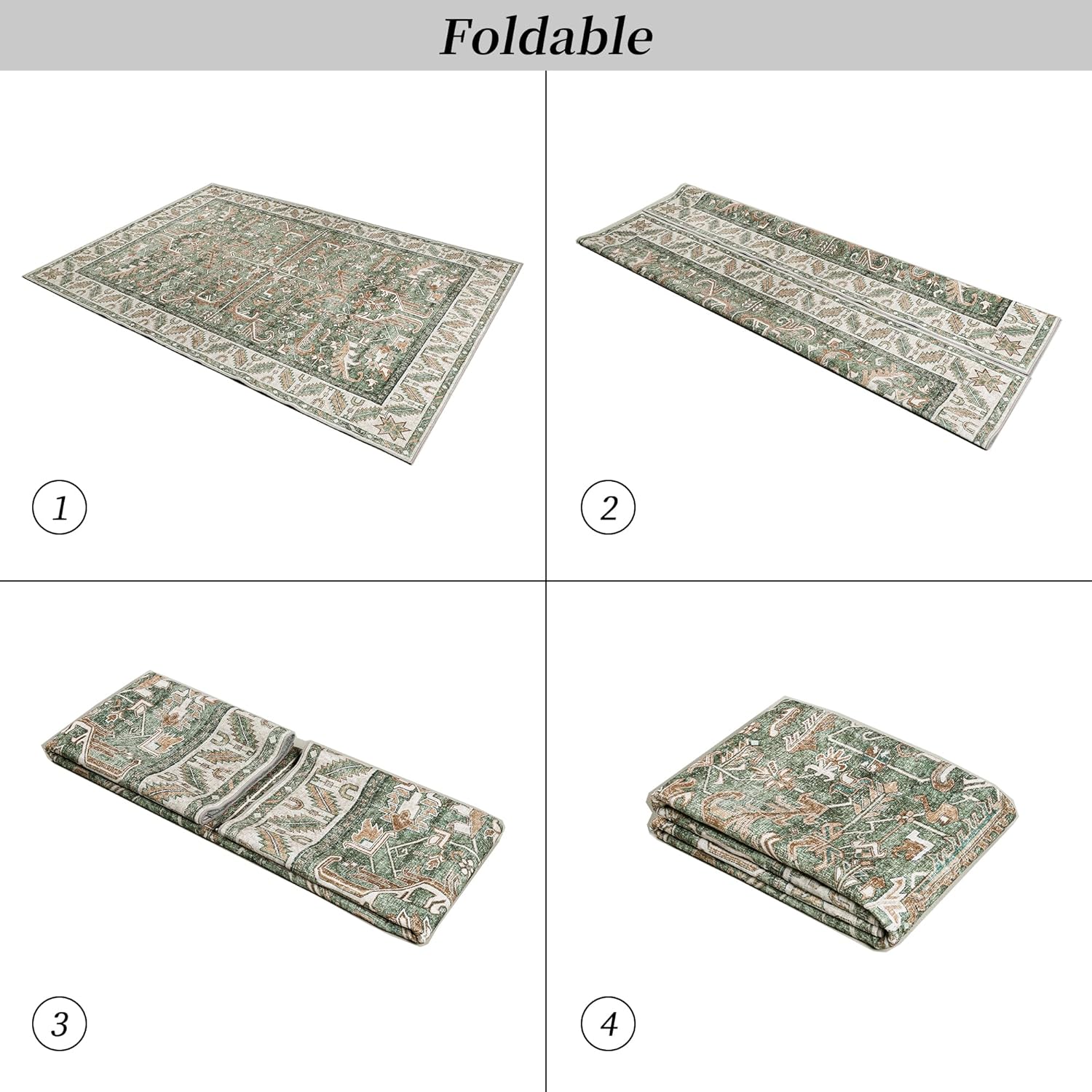Valenrug Alfombra lavable de 6 x 9 pulgadas, ultrafina, colección antigua, resistente a las manchas, para sala de estar, dormitorio, alfombra