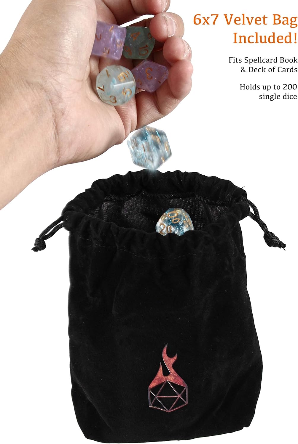 Forged Dice Co. Spellbook of Incantations (Edición Dragón) Portatarjetas para libro de hechizos y baraja de tarjetas de borrado en seco con bolsa de