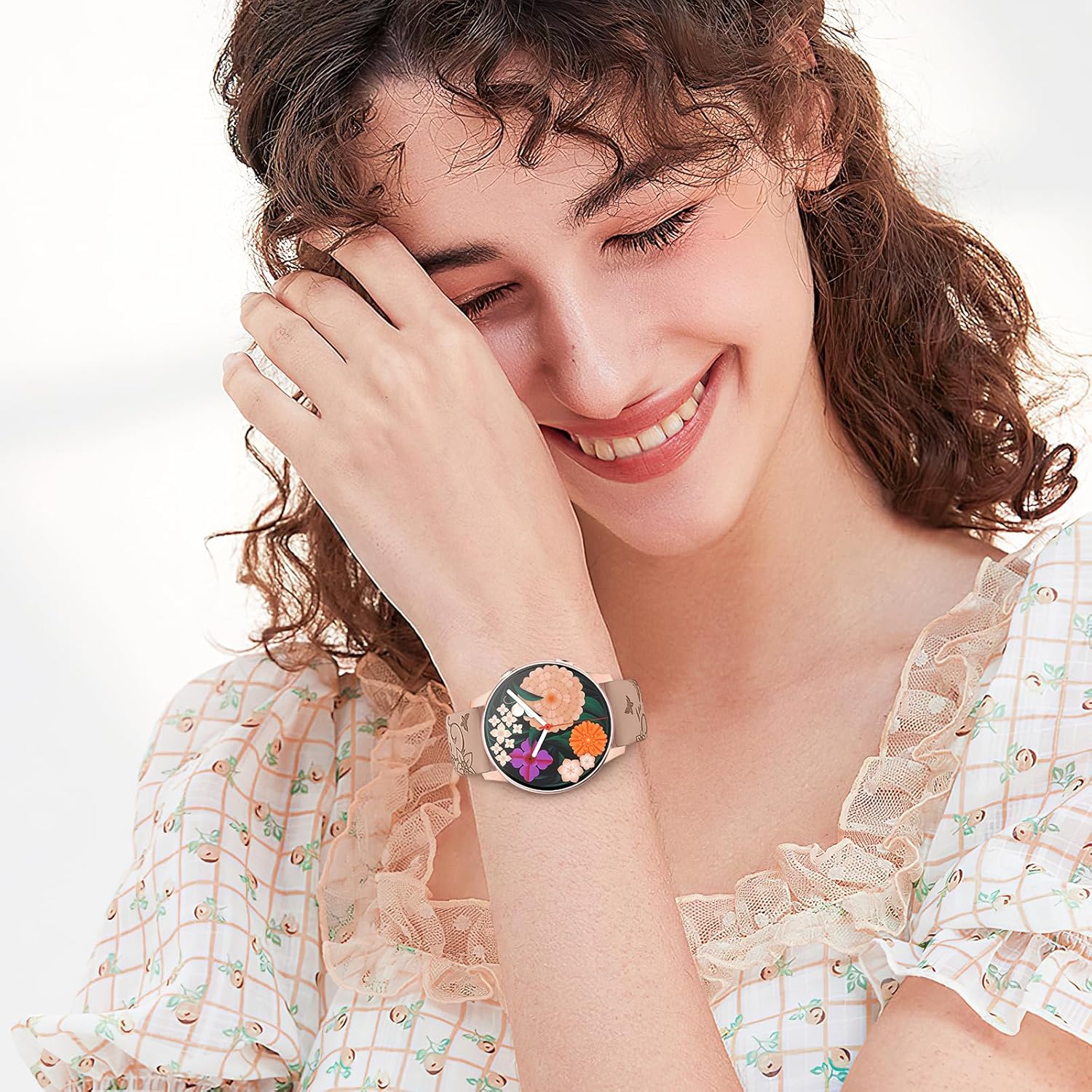Paquete de 3 correas grabadas con flores compatibles con Samsung Galaxy Watch 654 de 1.575 pulgadas, 1.732 pulgadas, Galaxy Watch 5 Pro de 1.772