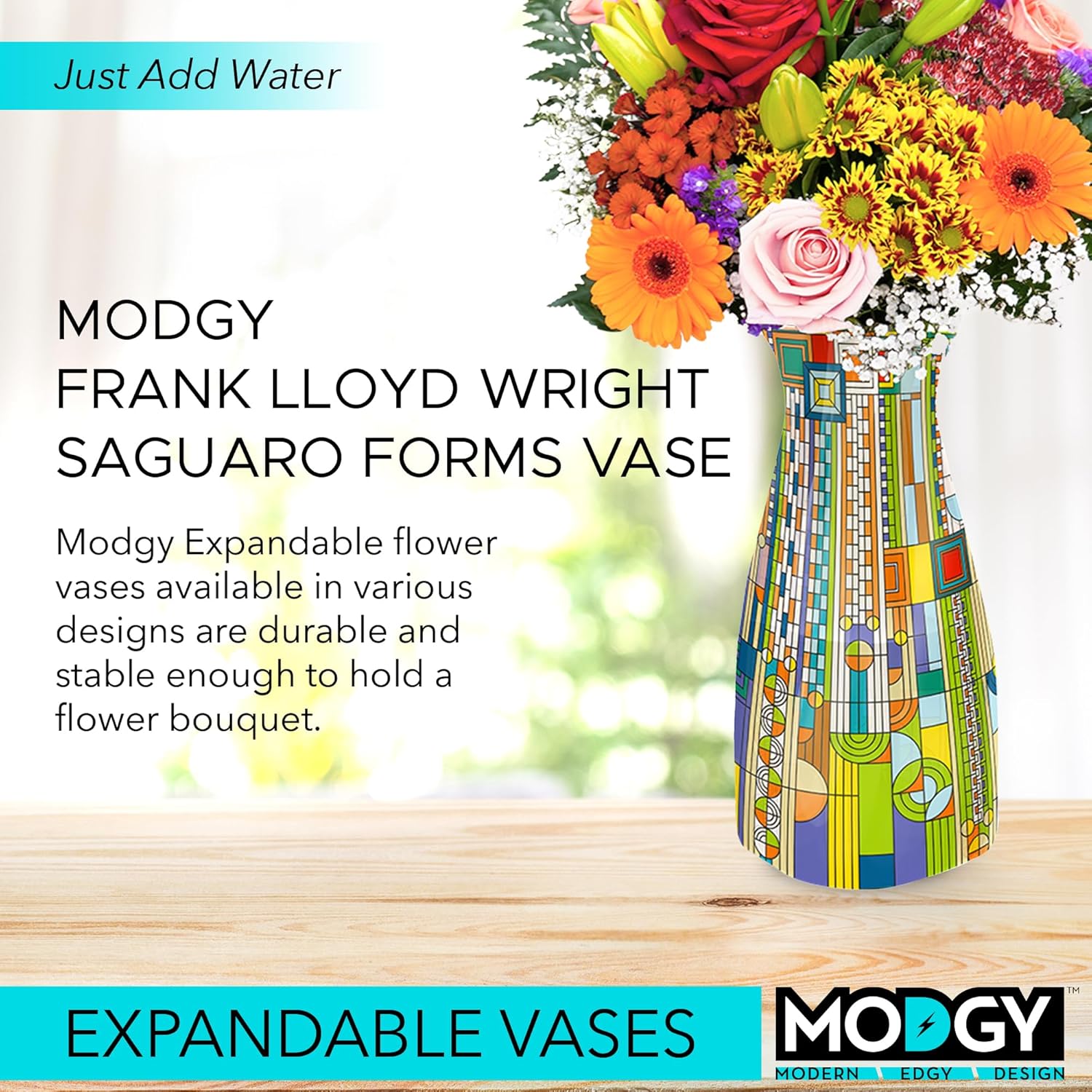 MODGY Florero expandible, plástico decorativo moderno plegable impreso jarrones para centros de mesa para bodas, mesa de comedor, decoración del