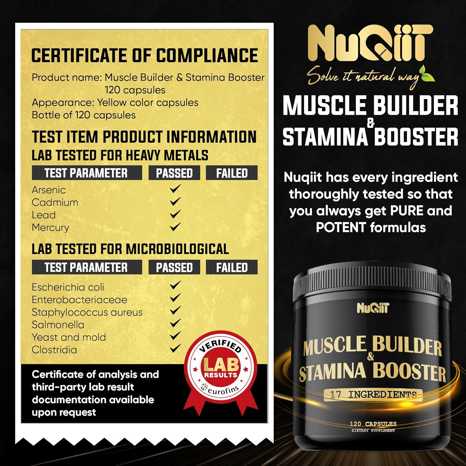 Suplemento de constructor muscular con monohidrato de creatina, 500 mg de raíz de Tongkat Ali de 3000 mg y más, apoya la fuerza, la resistencia y la