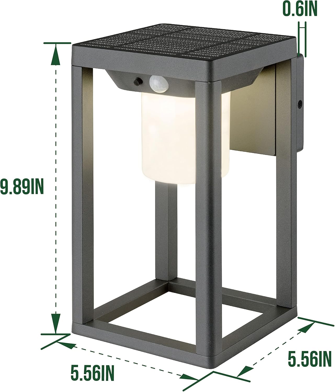 GKOLED Aplique solar de pared, luz de montaje en pared con sensor de movimiento al aire libre, 300LM 4000K LED, luces solares de pared del atardecer