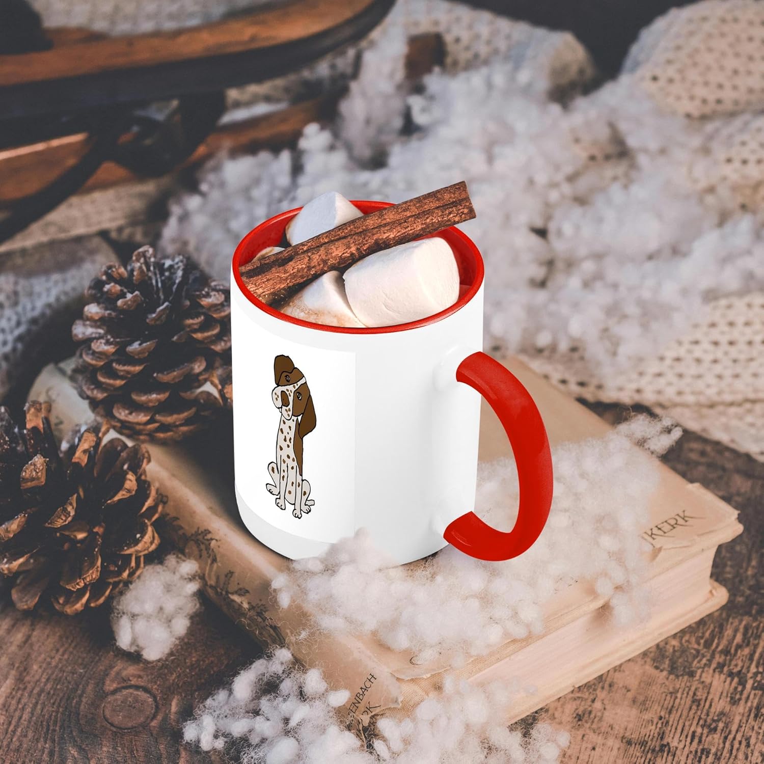 3dRose Divertido Lindo Alemán De Pelo Corto Pointer Cachorro De Dibujos Animados – Tazas (mug_263758_5)