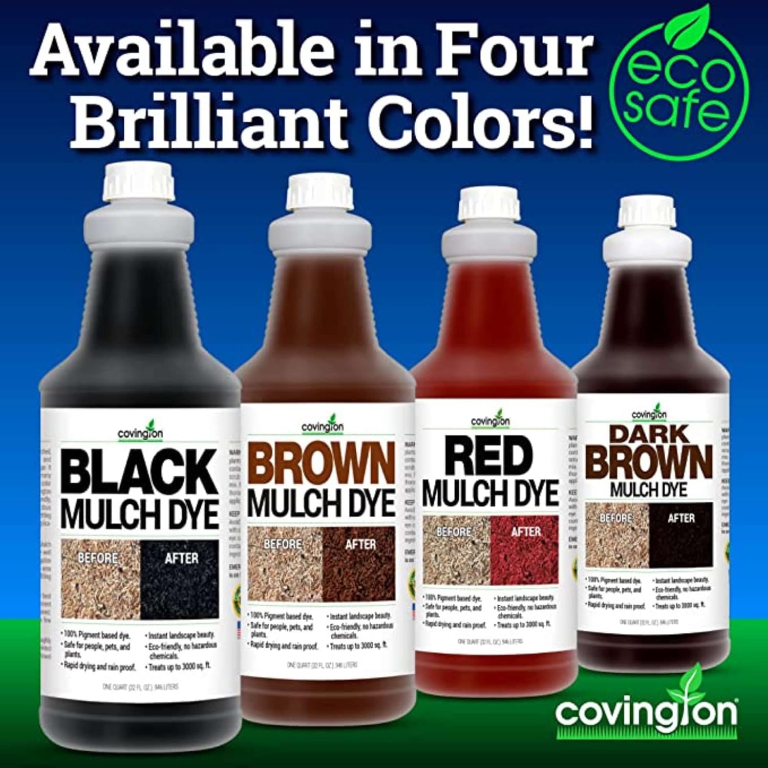 Covington Tinte de mantillo marrón oscuro para paisajismo, concentrado en aerosol de mantillo marrón oscuro intenso, solo mezcla con agua y rocía