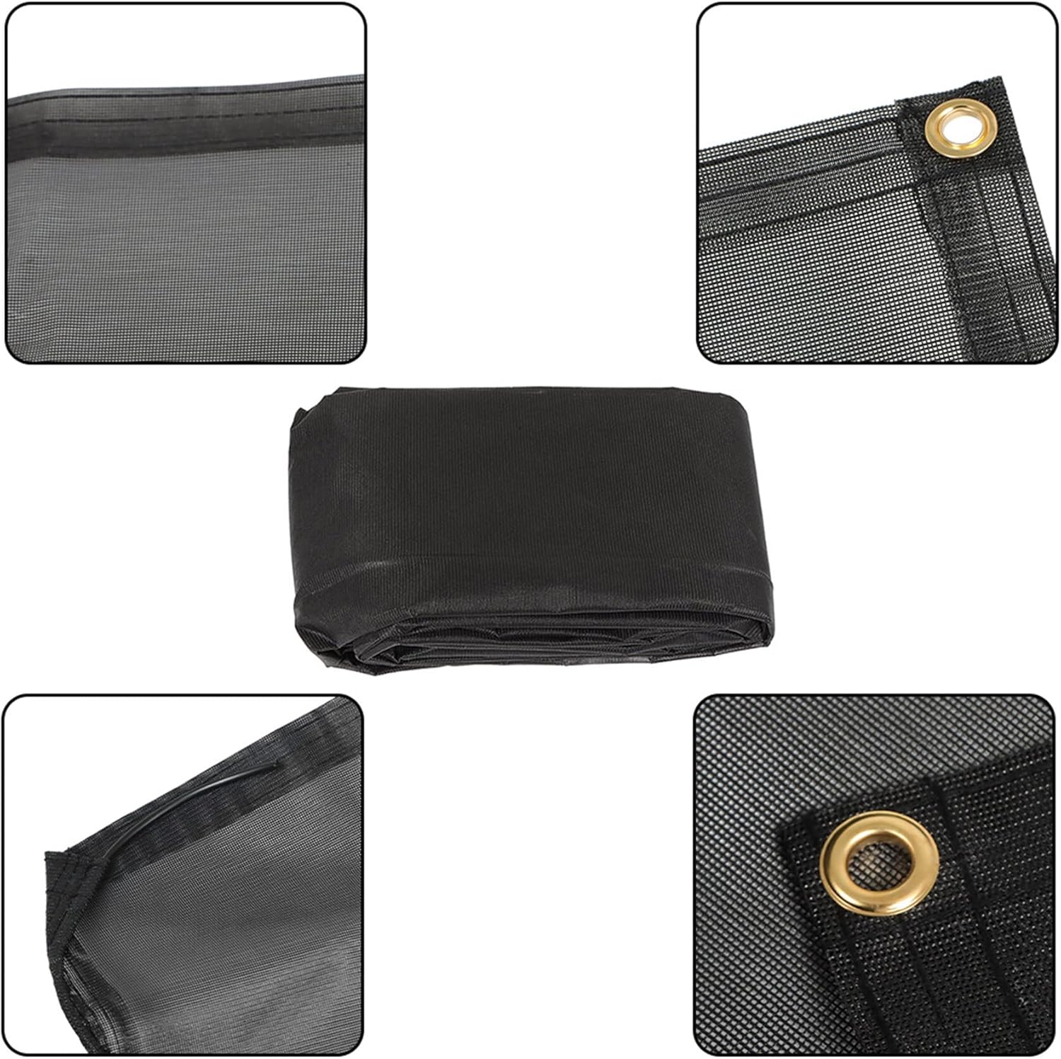 Toldo para autocaravana, pantalla frontal de 7 x 13 pies, 3 pulgadas, rejilla negra, bloqueo UV, repuesto para viajes al aire libre y camping