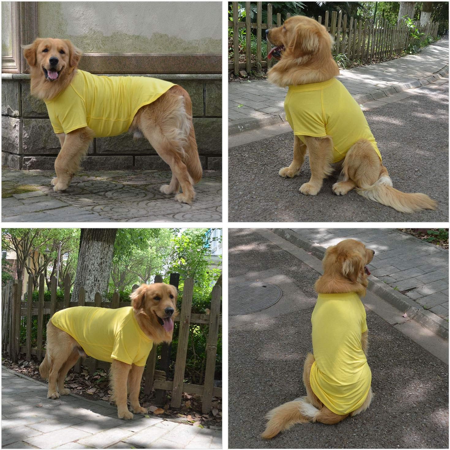 Lovelonglong 2019 – Ropa para mascotas, Disfraces para Perro, Ropa Camisetas en blanco para Perros Grande Medianos Pequeños 100% Algodón 18 Colores,