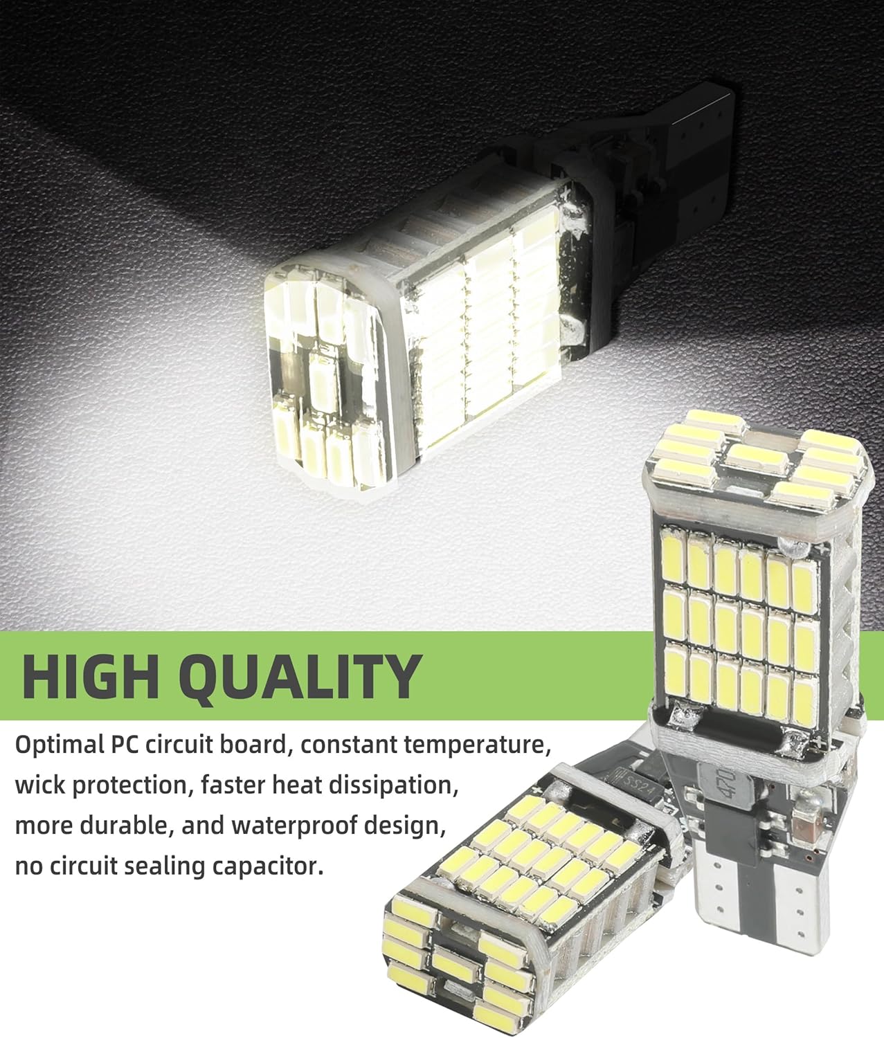 RACOONA Paquete de 4 luces LED de marcha atrás, bombilla de marcha atrás, accesorios de automóvil, sin errores, luces traseras LED, luces de giro,