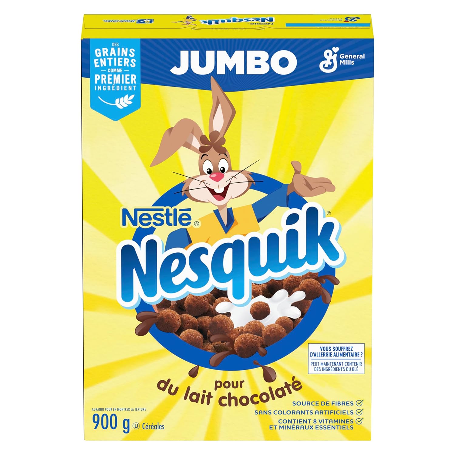 Nesquik Chocolate Cereal Jumbo, 900g32 oz., Importado de Canadá)