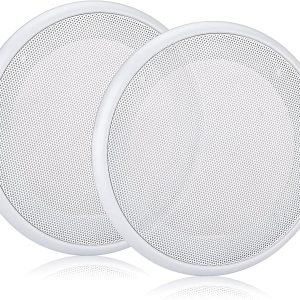 Facmogu 2 cubiertas de rejilla de altavoz de techo de 6.5 pulgadas, parrilla de altavoz de techo comercial redonda blanca para altavoces de 6.5 Facmogu 2 cubiertas de rejilla de altavoz de techo de 6.5 pulgadas, parrilla de altavoz de techo comercial redonda blanca para altavoces de 6.5