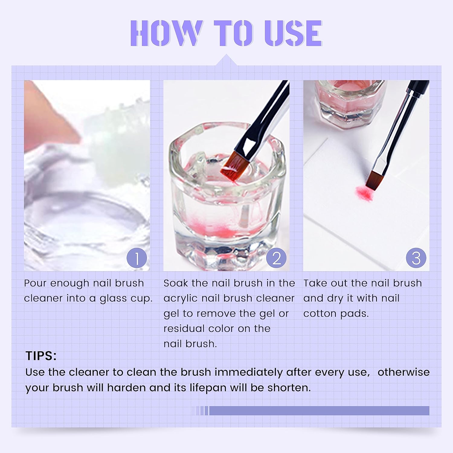 AIJIMEI Limpiador de cepillos de uñas, solución restauradora de gel acrílico, limpiador de cepillo de uñas de gel de limpieza rápida para pinceles