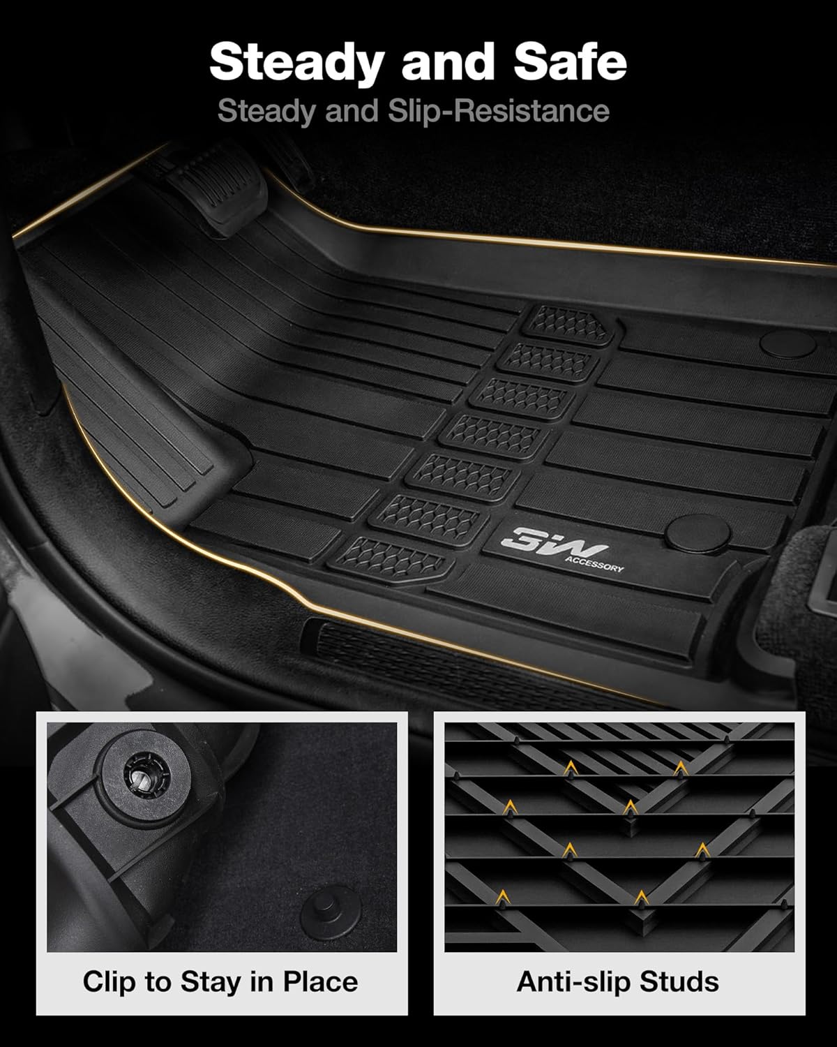 3W Alfombrillas de suelo aptas para Jeep Grand Cherokee L 7 asientos 2021-2024 para todo tipo de clima, revestimiento de suelo de elastómero