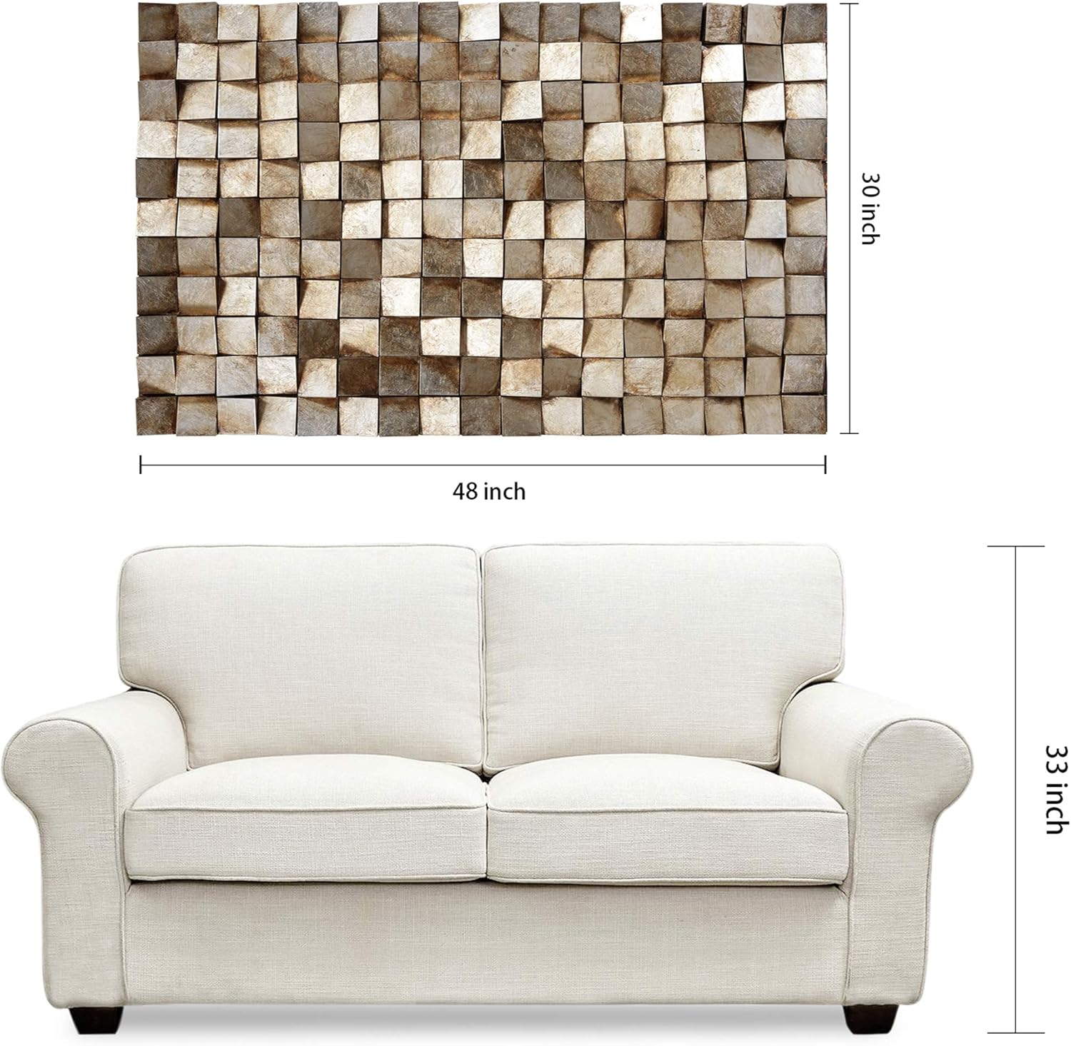 Empire Art Direct Bloques resistentes con hoja de oro 3D arte de pared de madera 3D listo para colgar, 48 x 30 pulgadas, texturizado I