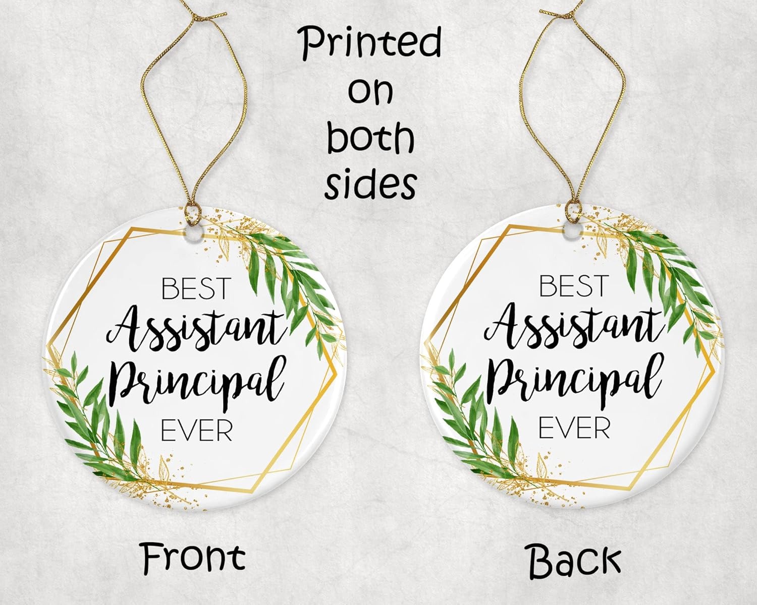 Adorno de Navidad de asistente principal Regalo para subdirector El mejor asistente de director del mundo Mejor asistente principal jamás impreso