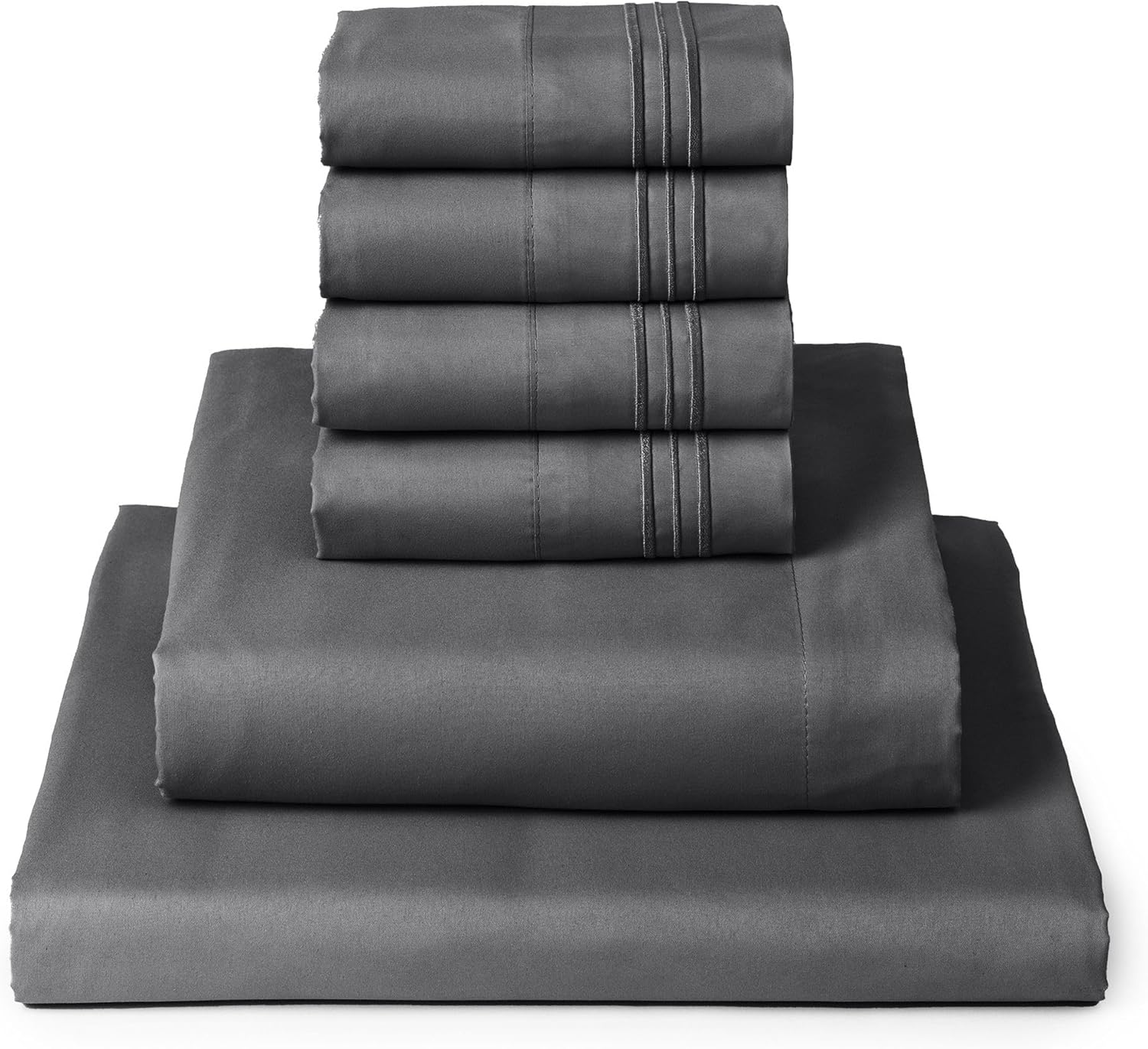 Mellanni Sábanas para cama de tamaño Queen, 6 piezas de la colección icónica de sábanas y fundas de almohada, lujosas, suaves y refrescantes,