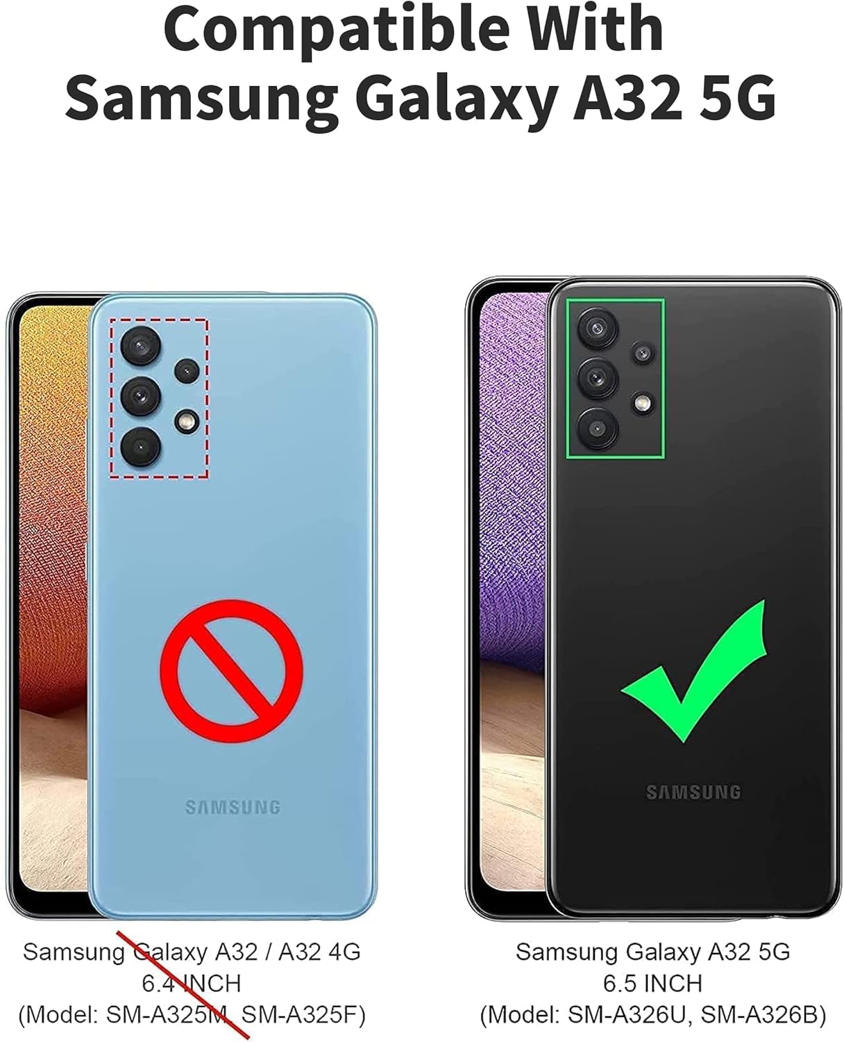 Funda tipo cartera para Samsung Galaxy A32, funda de cuero con tapa bloqueo RFID tarjetero con soporte magnético de TPU a prueba de golpes, color a