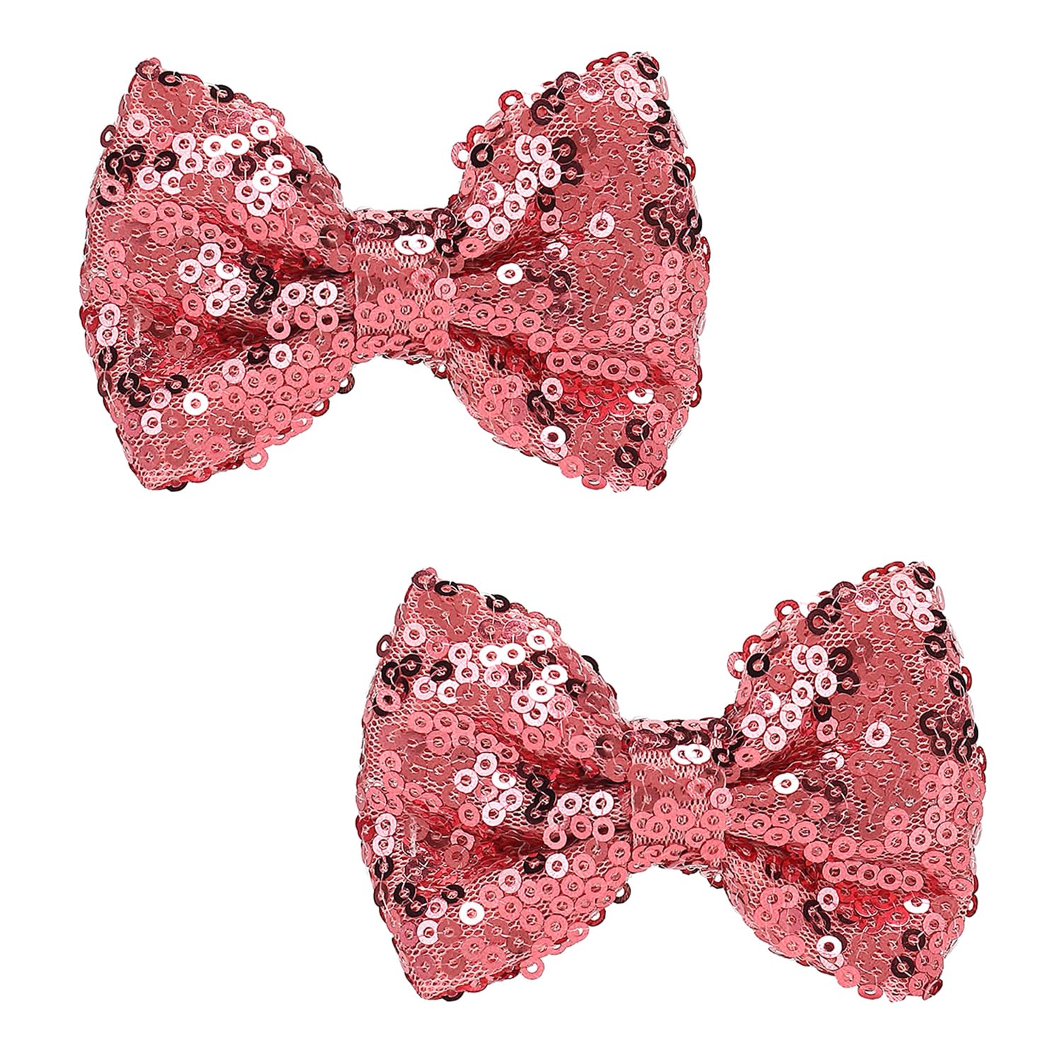 Love Fairy – Horquilla de lazo con purpurina de 3 pulgadas, pinza de pelo con lentejuelas brillantes para niñas, adolescentes y mujeres (rosa)