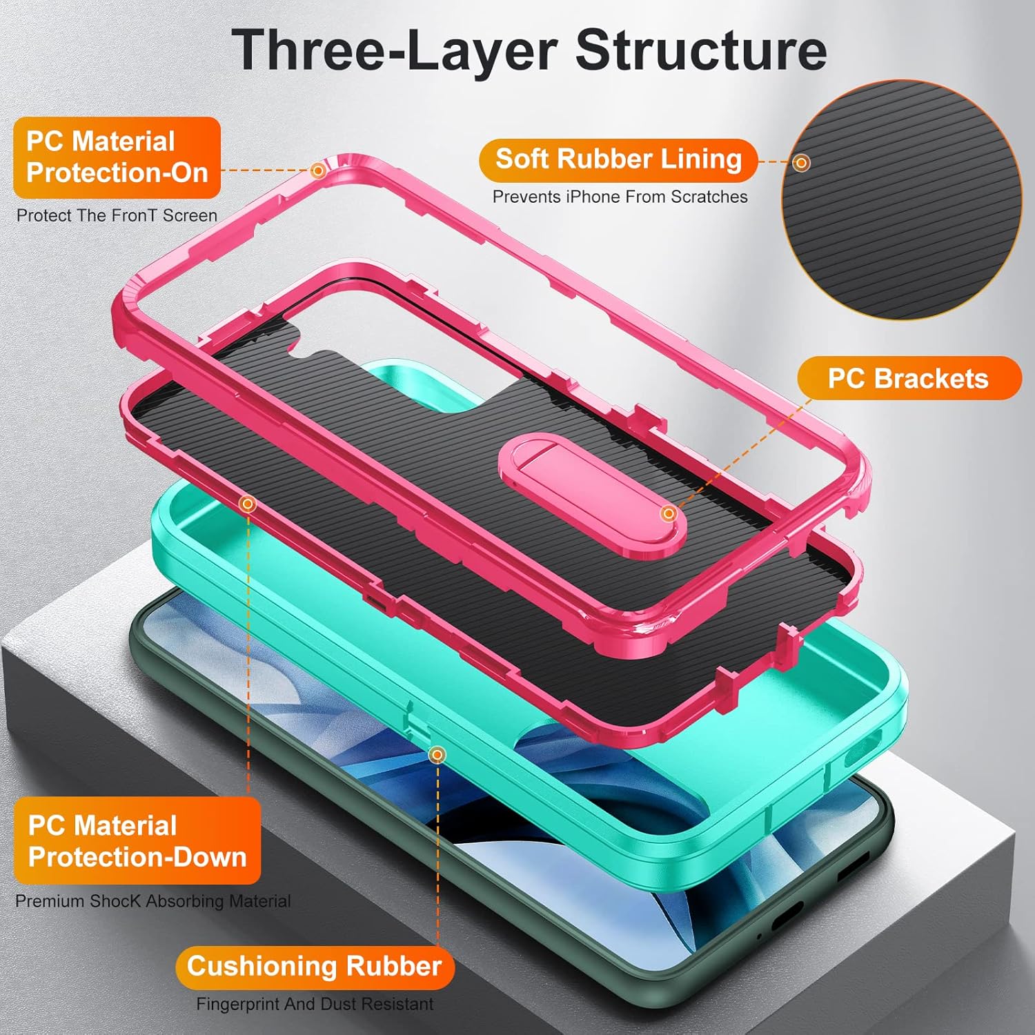 IDweel Funda para Samsung Galaxy S22 con soporte integrado, protección resistente a prueba de golpes, antiarañazos, resistente, duradera, funda