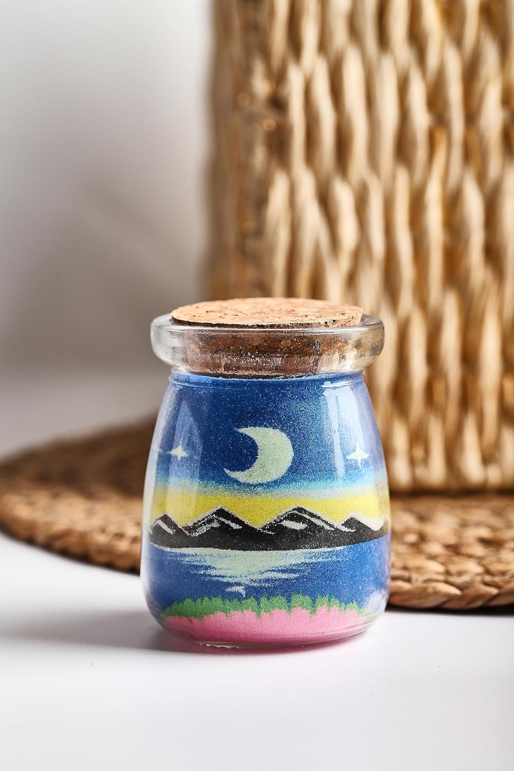 YUANLUGV – Botellas de arena de colores con arena luminosa para niños, elegante y exquisita botella de arte de arena, botellas de arte de arena con
