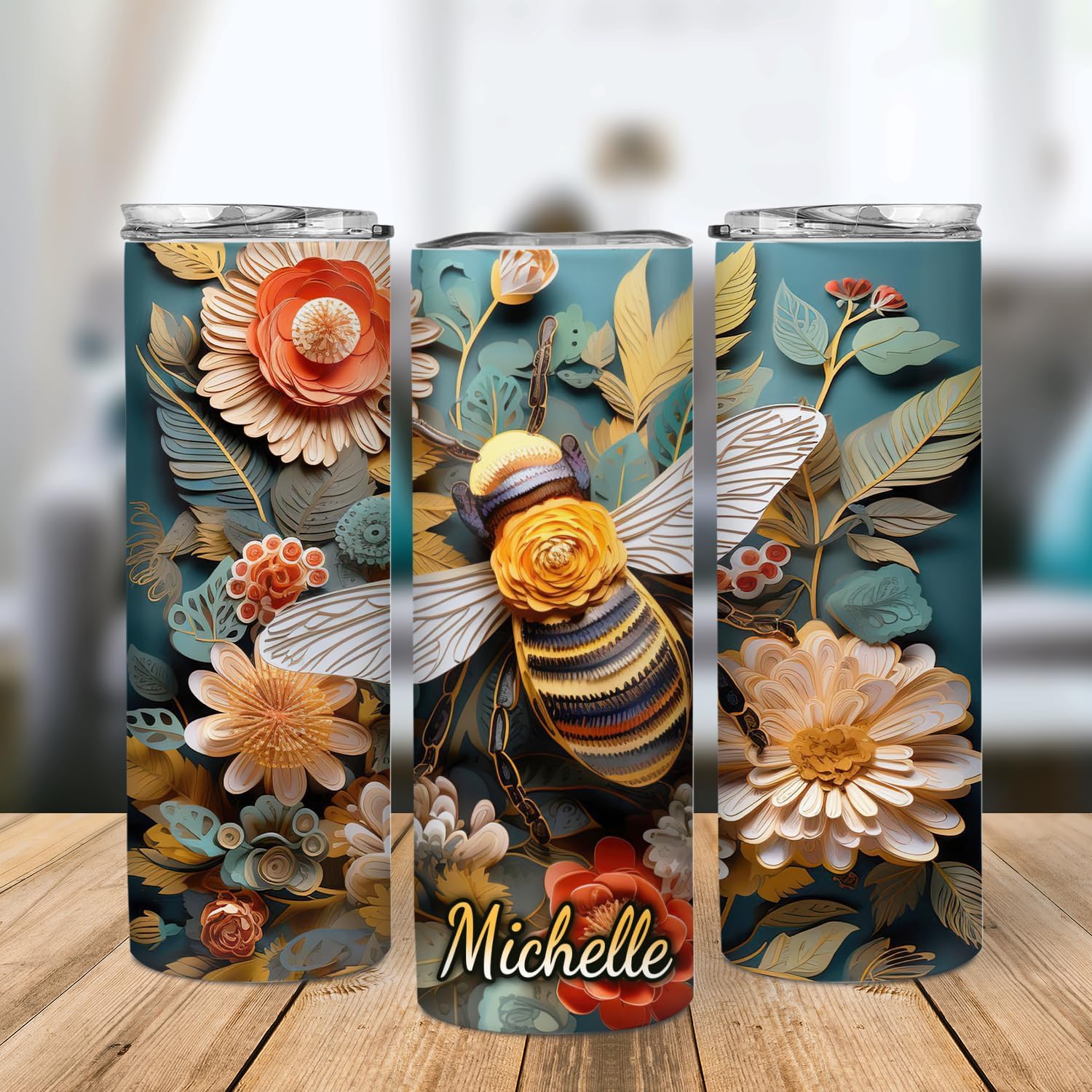 Hyturtle Regalos personalizados de vaso delgado de abeja para hombres y mujeres, regalos de cumpleaños y Navidad para amantes de las abejas, regalos