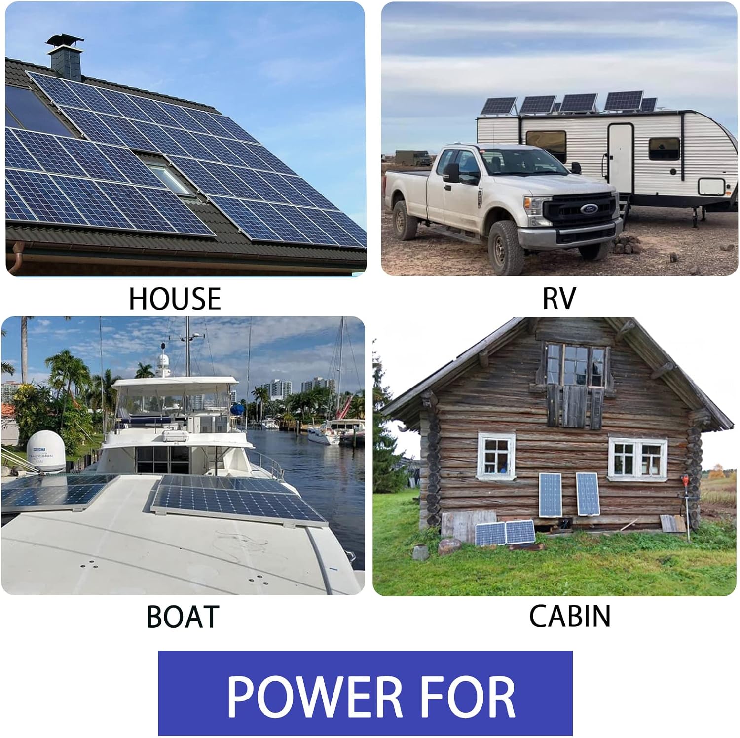 Kit de panel solar de 200 W, 12 voltios24 voltios, 2 x 100 W, módulo monocristalino, controlador de carga de 20 A para RV, barcos, remolque, cámper,