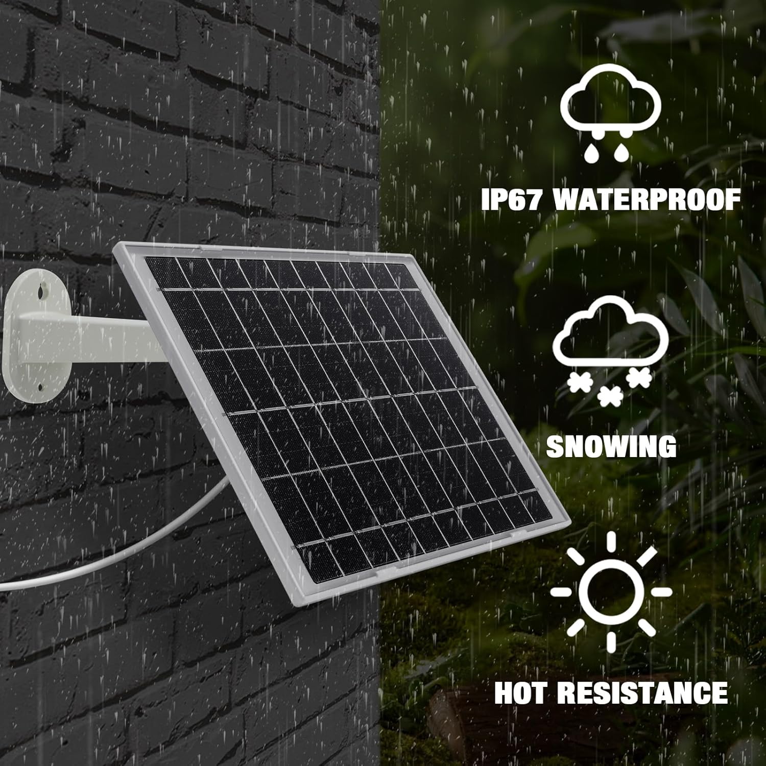 Fabbay Paquete de 4 paneles solares para carga de cámara de seguridad, panel solar para cámara inalámbrica, montaje ajustable de 360, panel solar