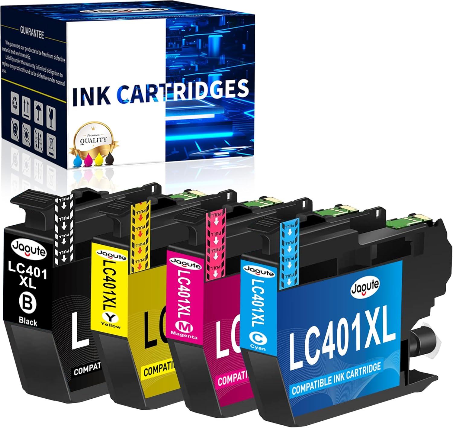 Jagute LC401 LC401XL – Cartuchos de tinta compatibles de repuesto para impresora Brother LC 401 LC401 XL LC-401 con impresora MFC-J1010DW