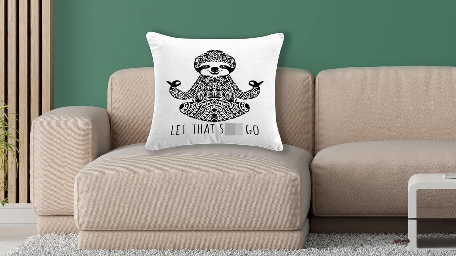 Funda de almohada de meditación de perezoso, funda de cojín de perezoso para sofá cama, decoración del hogar, 18 x 18 pulgadas, gran regalo para los