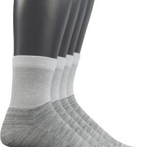 Yomandamor 4 pares de calcetines tobilleros diabéticos para hombre con puntera sin costuras y suela acolchada, talla L (tamaño de calcetines 10-13) Yomandamor 4 pares de calcetines tobilleros diabéticos para hombre con puntera sin costuras y suela acolchada, talla L (tamaño de calcetines 10-13)