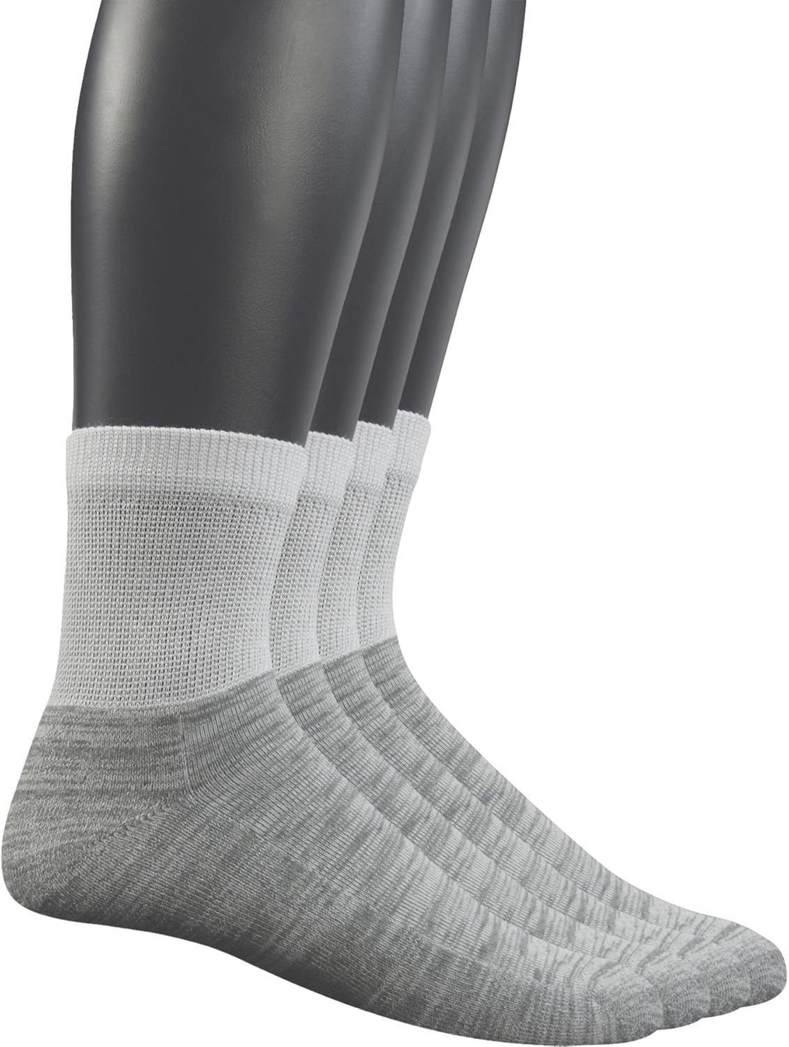 Yomandamor 4 pares de calcetines tobilleros diabéticos para hombre con puntera sin costuras y suela acolchada, talla L (tamaño de calcetines 10-13)