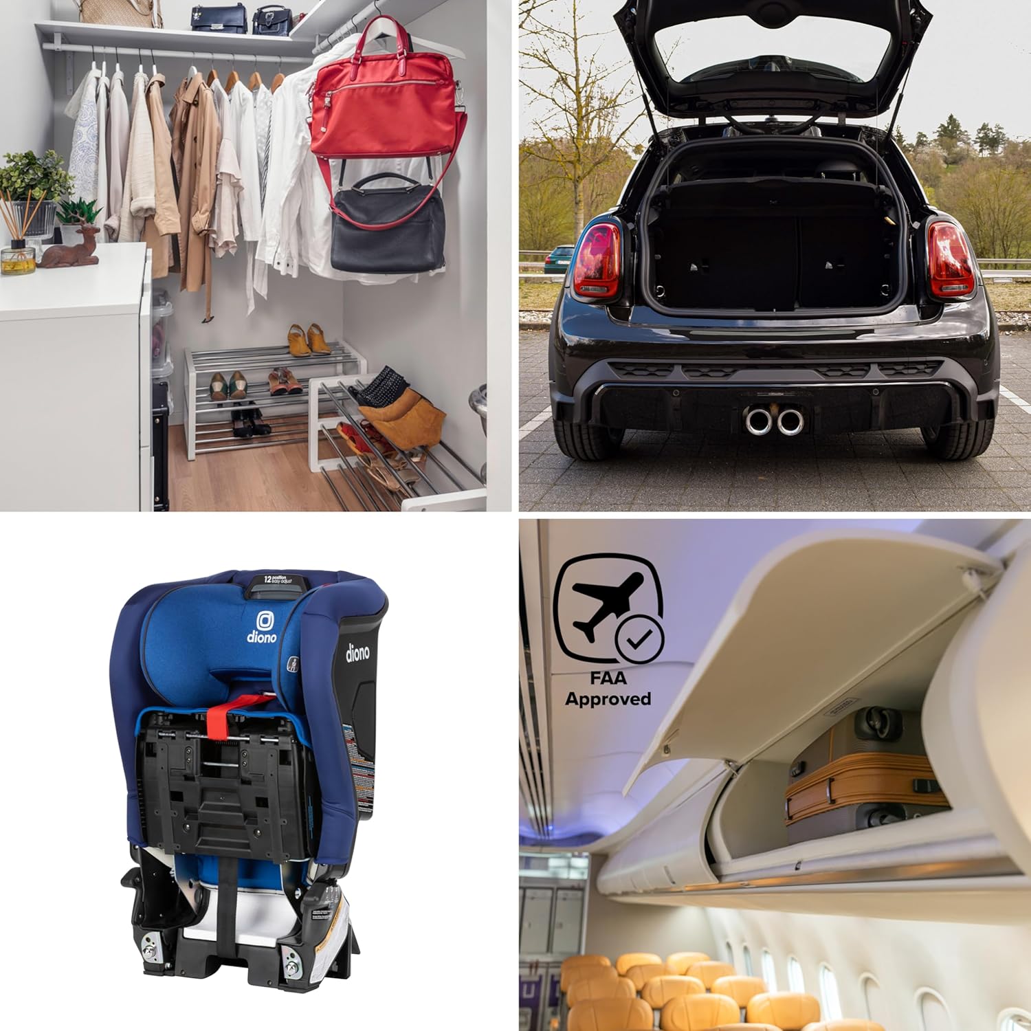 Diono Radian 3R SafePlus, asiento convertible todo en uno, orientado hacia atrás y hacia adelante, ingeniería SafePlus, 10 años 1 asiento de
