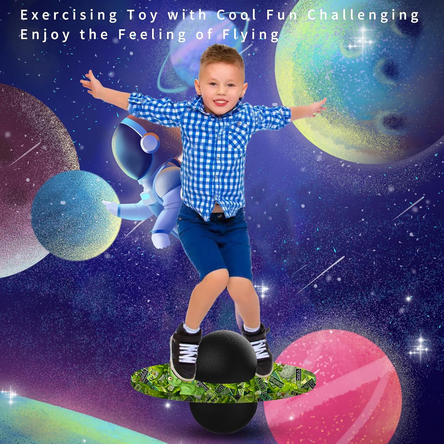 Bola de dinosaurio Pogo para niños y adultos de hasta 200 libras, tablero de rebote de equilibrio de coordinación, pelota pop, divertido desafío,