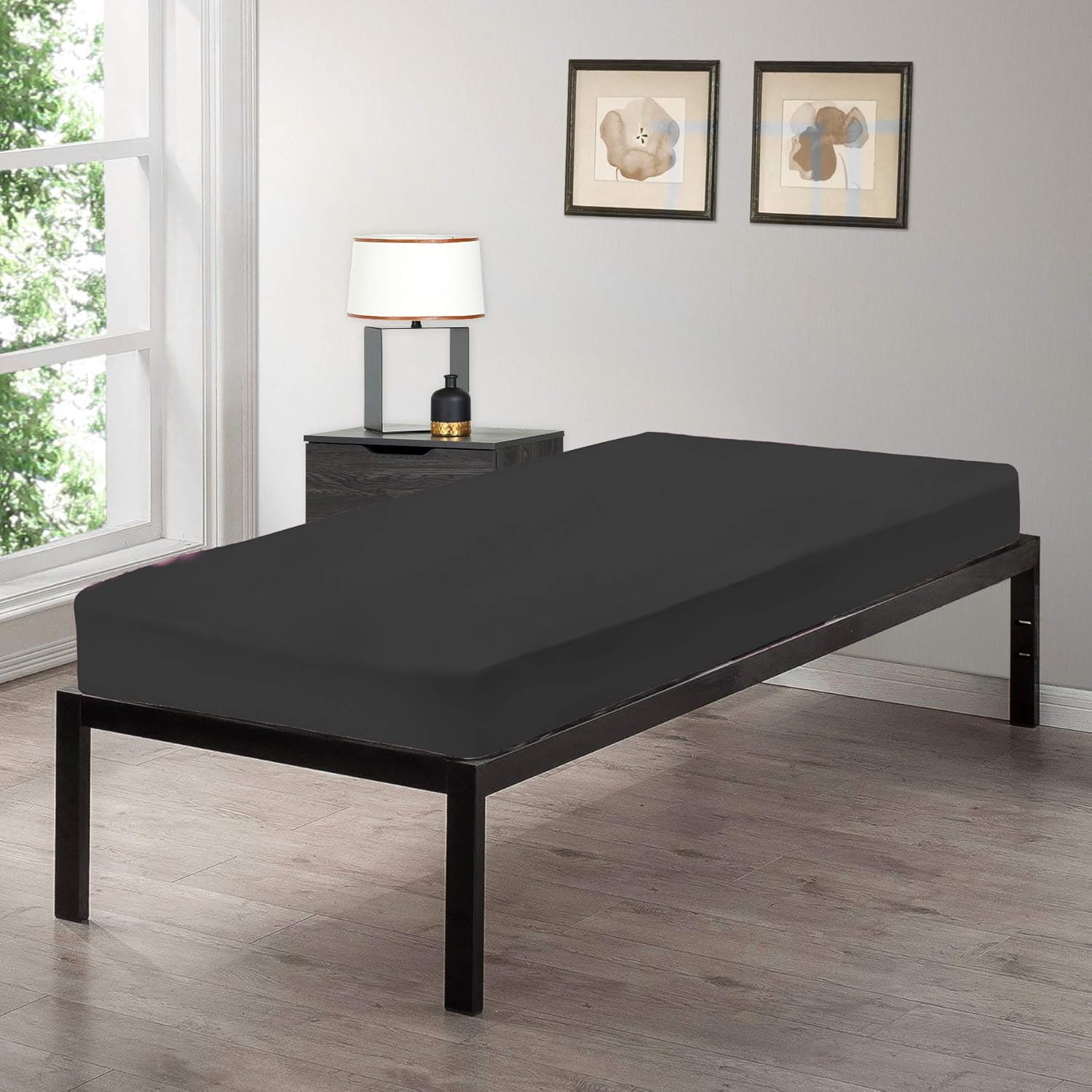 Gilbin – Sábana bajera ajustable 100% algodón de punto jersey para colchones de cuna de campamento, 30 x 75 pulgadas