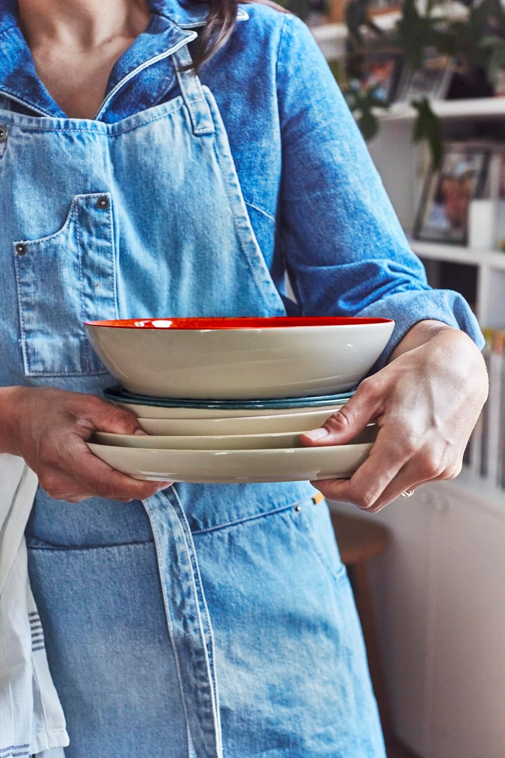 Emile Henry EVERYDAY COLLECTION – Plato llano de cerámica de 11 pulgadas, azúcar y crema