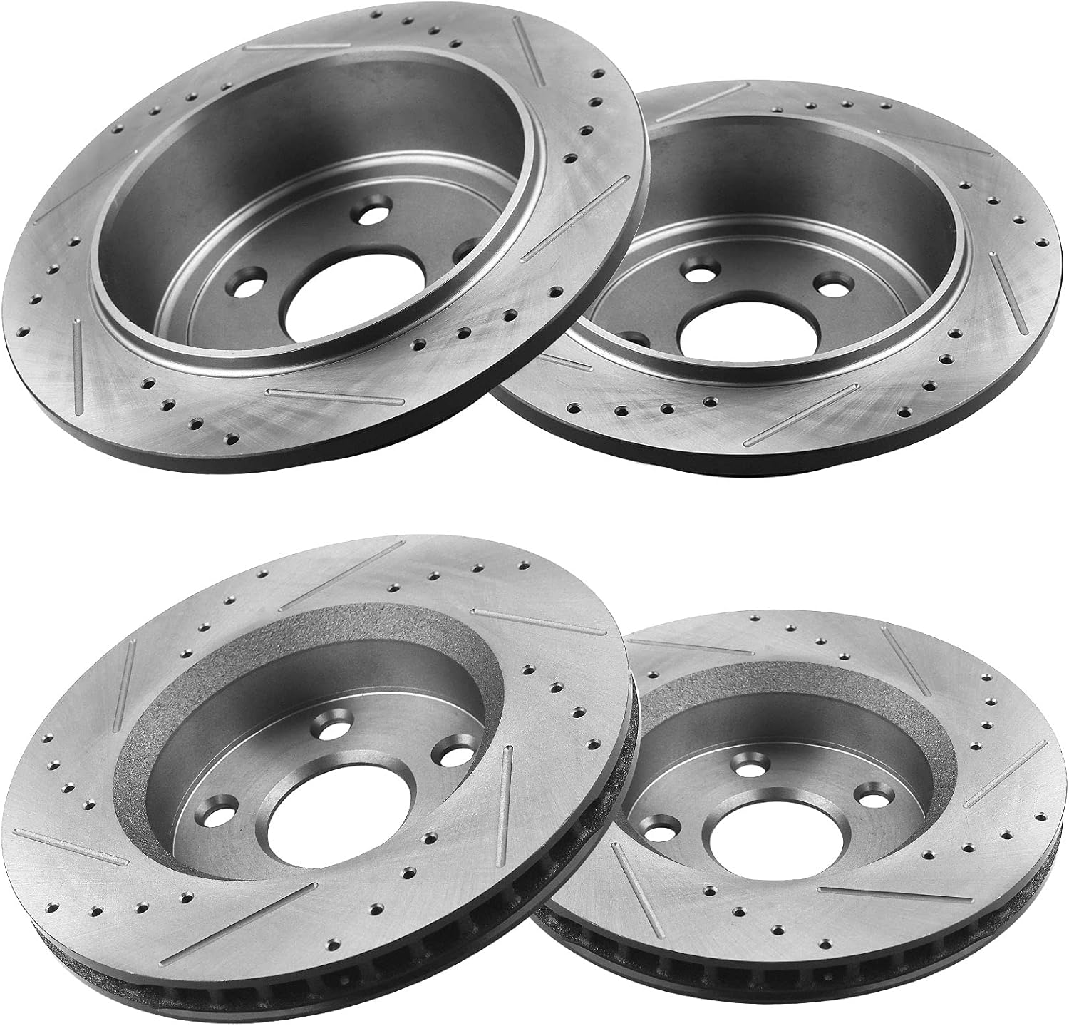 Kit de freno delantero trasero rotores y pastillas de cerámica de repuesto para Jeep Wrangler 2007-2017, Jeep Wrangler Jk 2018 rotor de freno