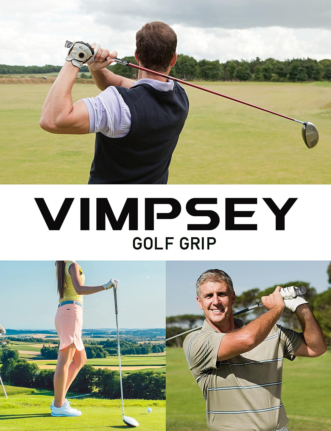 VIMPSEY Puños de golf, 13 agarres o 13 agarres con kits de regripping completos, agarres de goma antideslizantes para palos de golf, tamaño