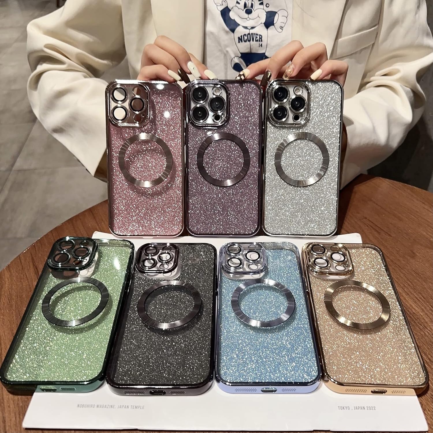Funda magnética compatible con iPhone 11 de 6.1 pulgadas compatible con MagSafe con protector para lente de cámara, bonita funda transparente con