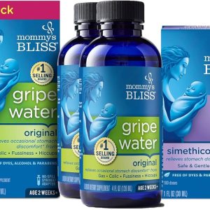 Mommy’s Bliss Gripe Water Original – Agua anisada original, 4 fl oz (paquete de 2) con gotas de alivio rápido de gases para bebé, 1 fl oz (paquete Mommy’s Bliss Gripe Water Original – Agua anisada original, 4 fl oz (paquete de 2) con gotas de alivio rápido de gases para bebé, 1 fl oz (paquete