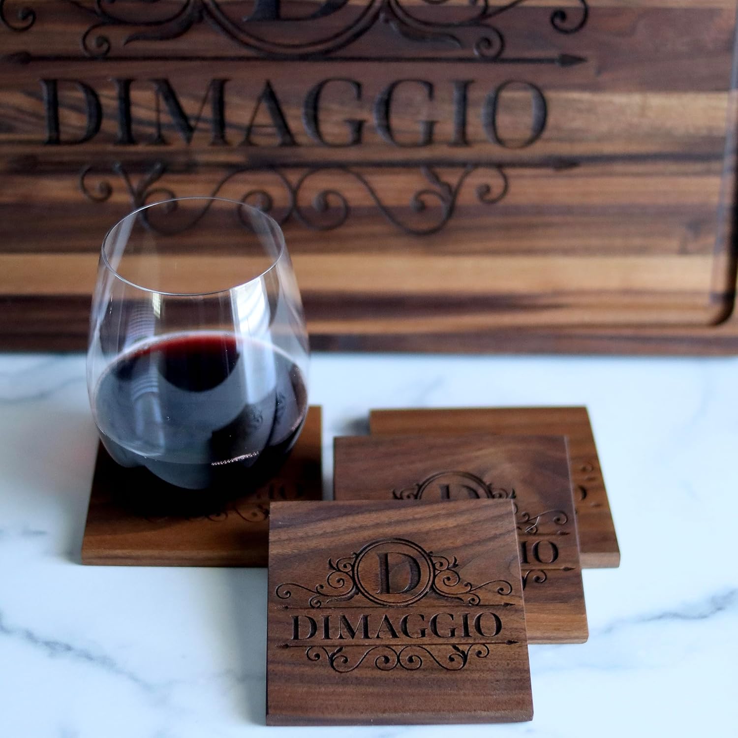 Handmade Personalized Wood Engraved Cutting Board, Perfect Gift for Weddings, Anniversaries, and Housewarmings-Choose From Walnut, Maple, or Cherry.