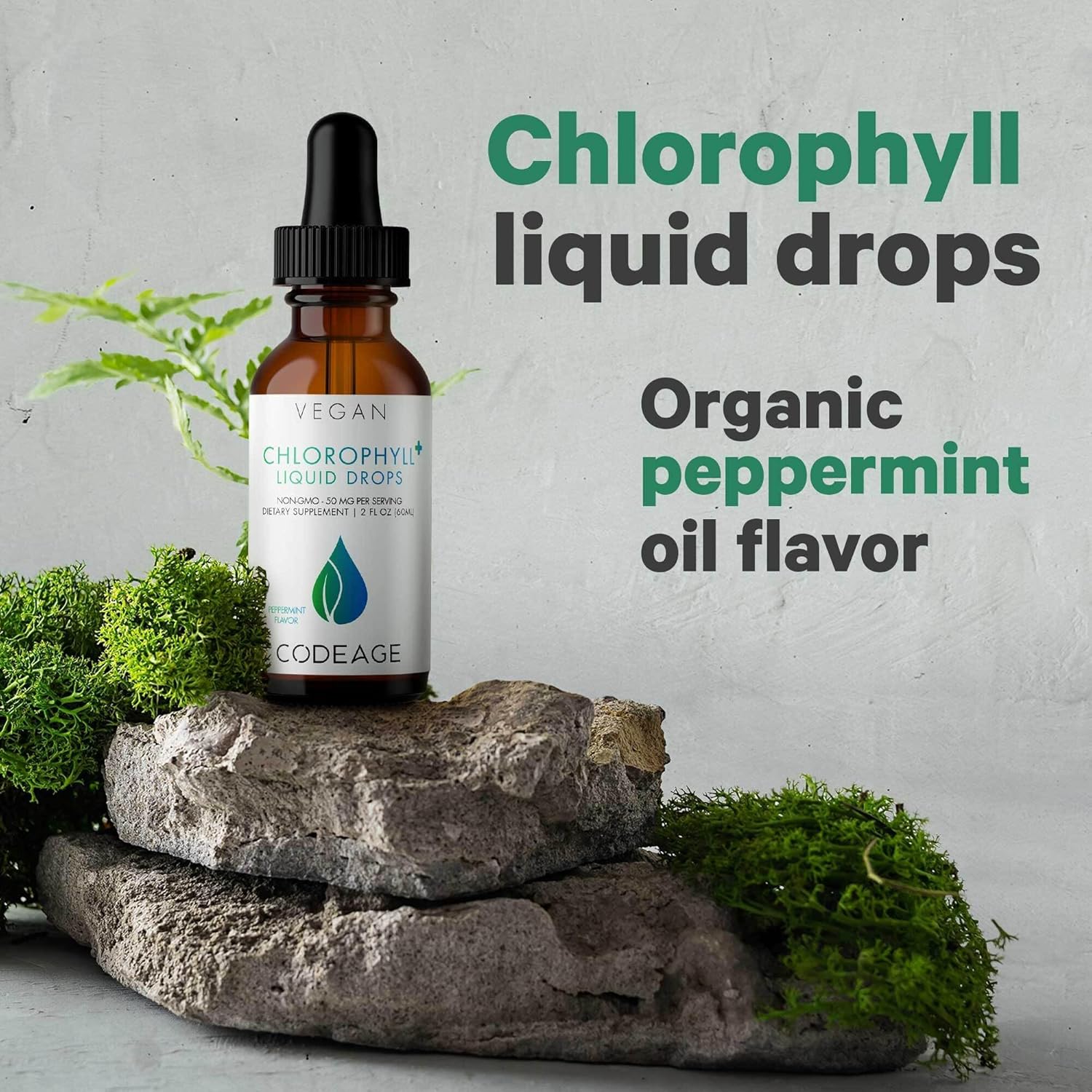 Codeage Suplemento líquido de clorofila, apoyo inmunológico, cuidado de la piel, agua de glicerina vegetal orgánica certificada, clorofila líquida,