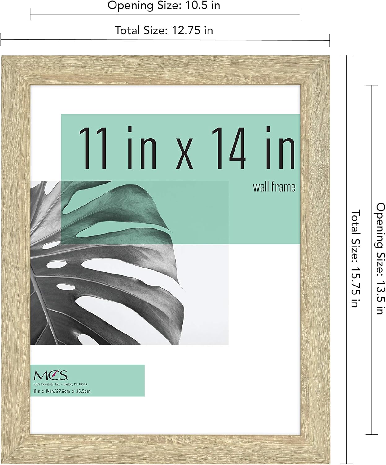 MCS Industries Studio Gallery – Marcos con textura de madera natural de 11 x 14 pulgadas  27.94 x 35.56 cm., 2 unidades