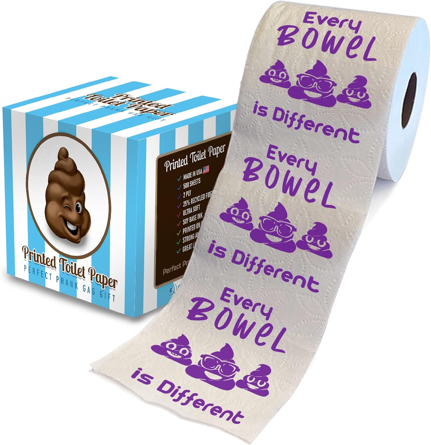 Every Bowel Is Different – Papel higiénico impreso, divertido rollo de papel higiénico para broma, sorpresa, decoración de baño, regalo novedoso