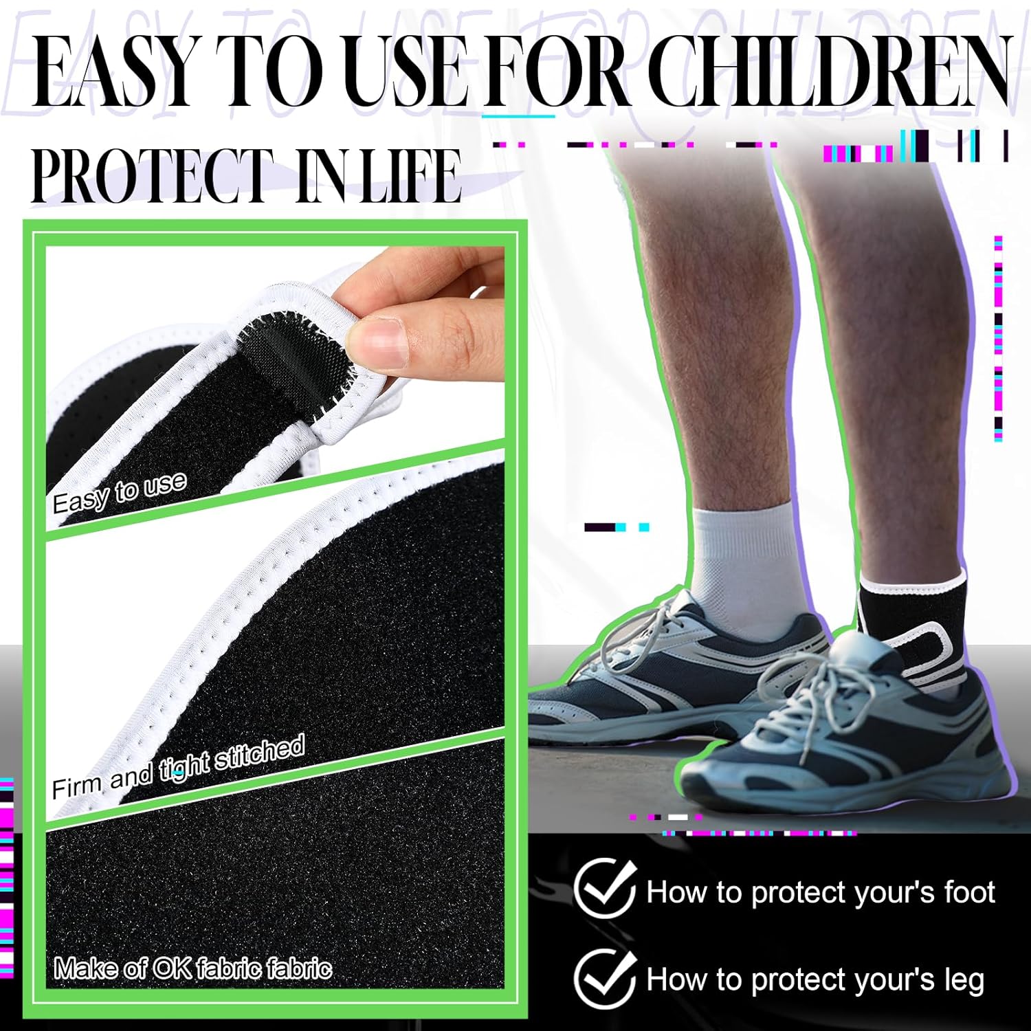 Vertintong AFO – Soporte para pie izquierdo para caminar con zapatos y calcetines, tobillera ajustable que proporciona soporte para caídas de pies,