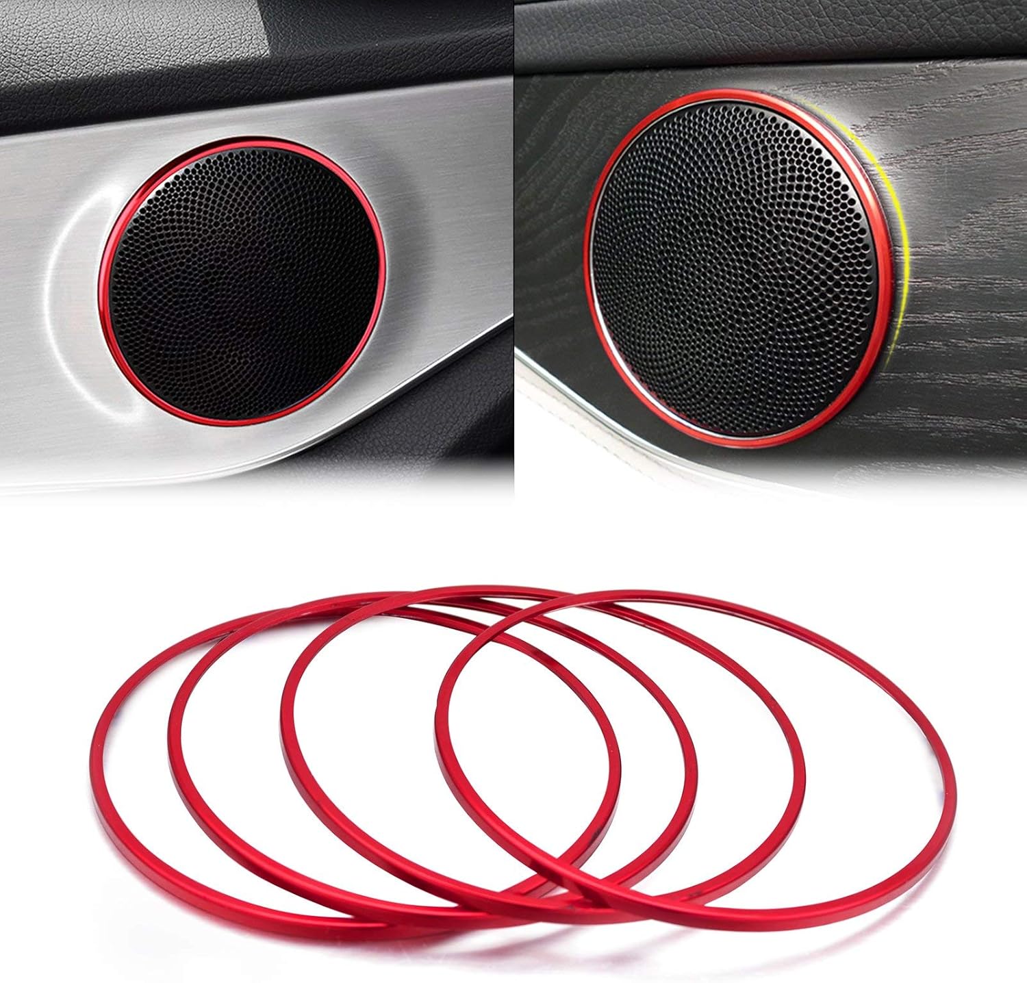 Xotic Tech – Juego de 4 piezas de cubierta de altavoz de audio estéreo para puerta interior compatible con Mercedes Benz C250 C300 C350 C400 C63