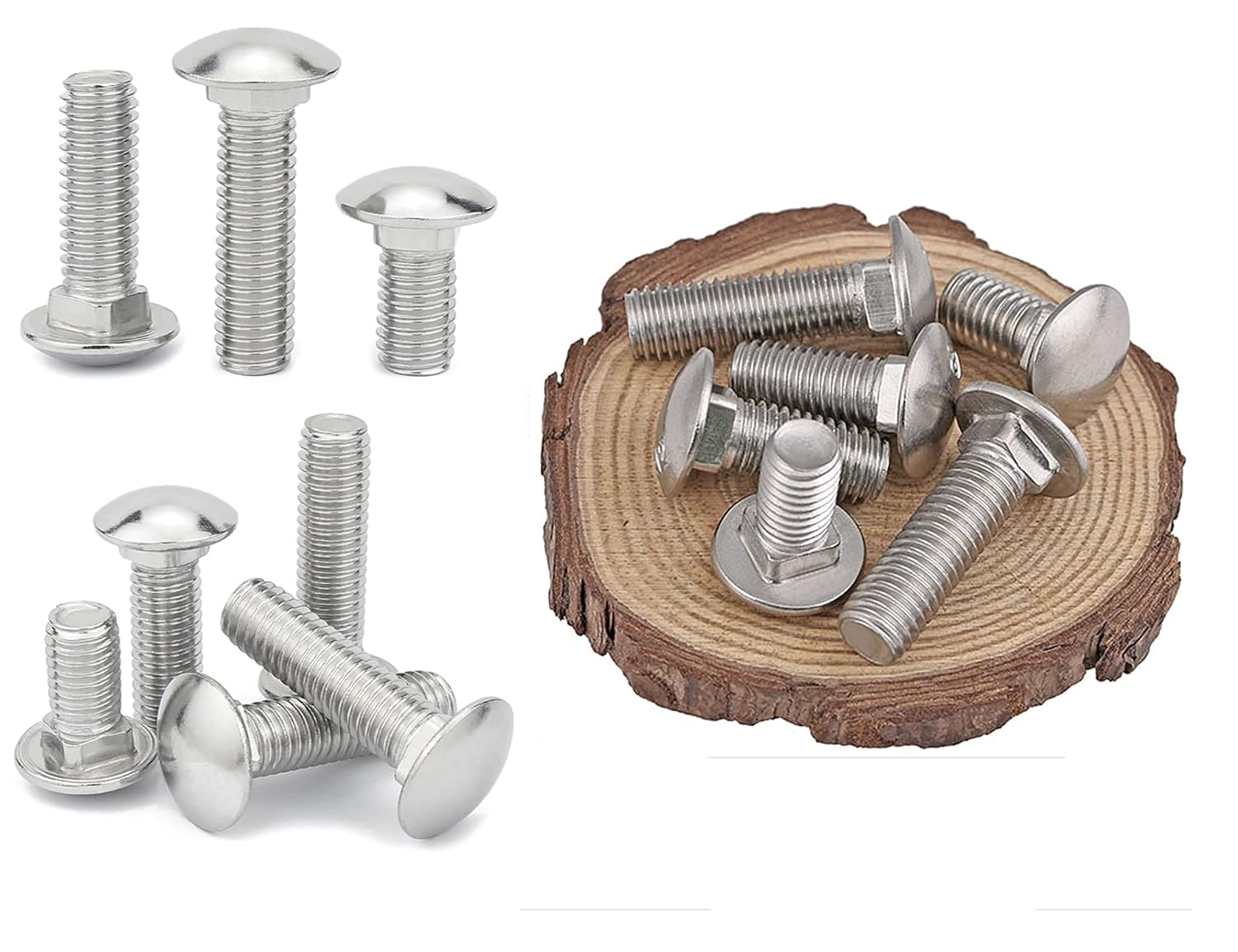 LBY 15 juegos de tornillos de carro de 14-20 x 1 pulgada, cabeza redonda, cuello cuadrado, tuercas hexagonales y arandelas planas, acero al carbono