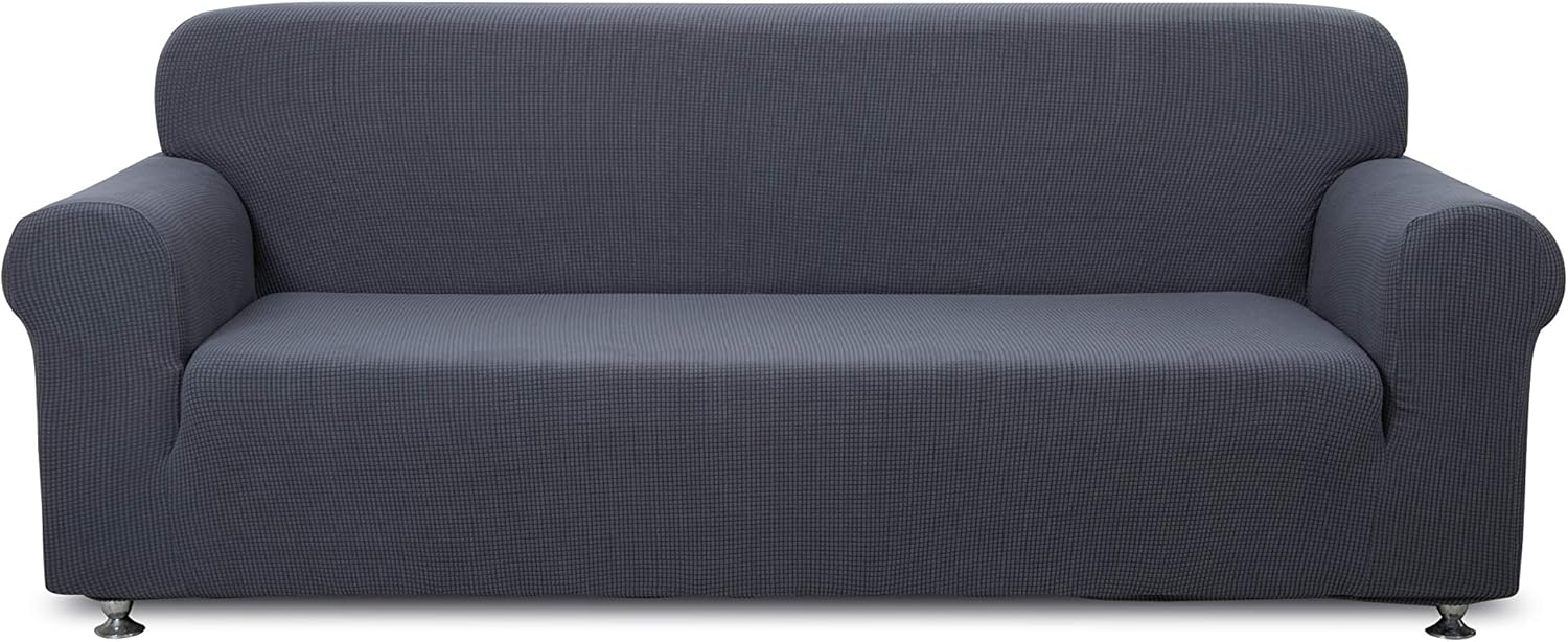 Funda de sofá de 3 plazas, tela jacquard de poliéster y elastano, elástica, para hotel, hotel, hotel, resort, alquiler y uso comercial, se adapta a