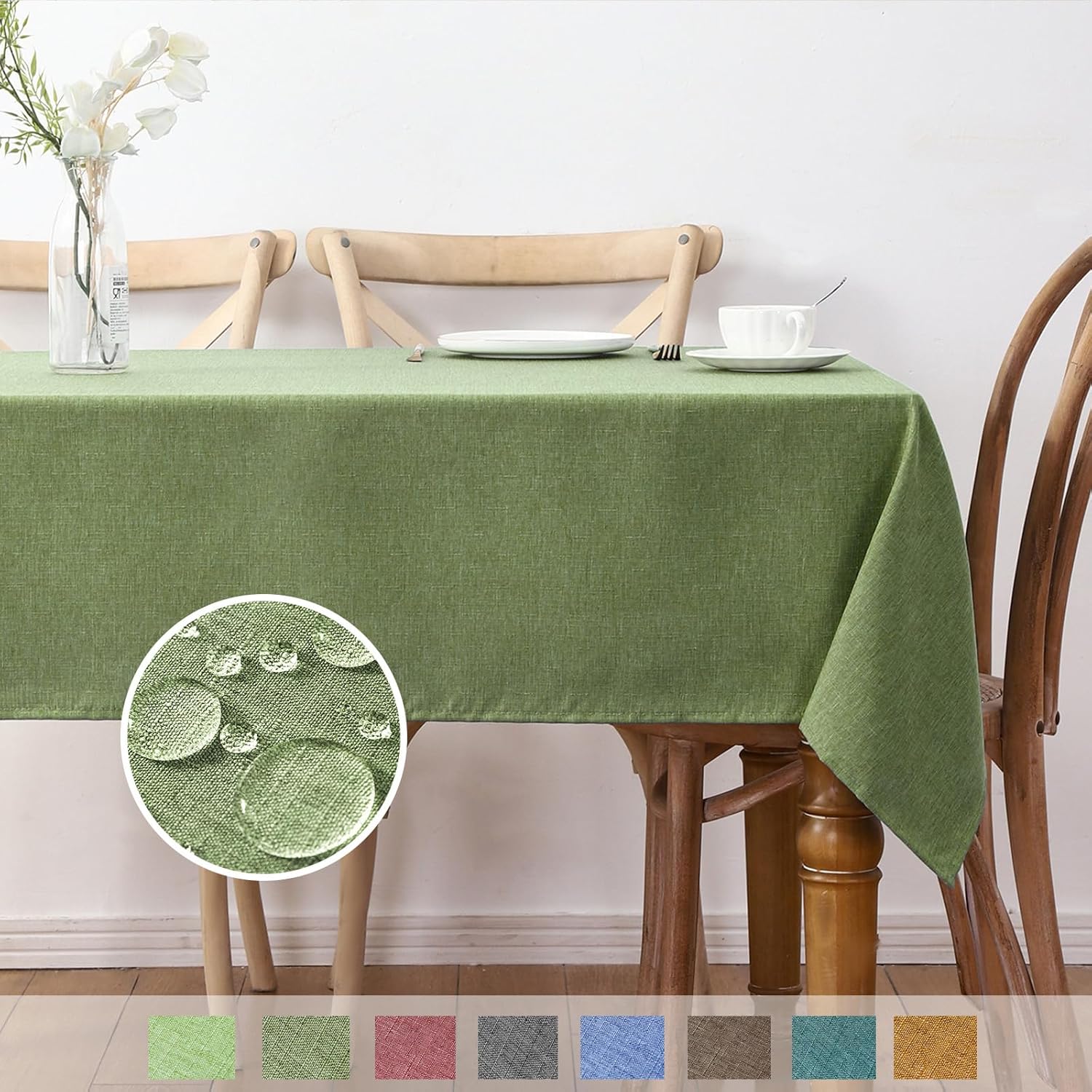 IOFRYION Mantel rectangular de tela texturizada de 52 x 70 pulgadas, mantel impermeable de otoño, mantel de poliéster sin arrugas, mantel de cocina