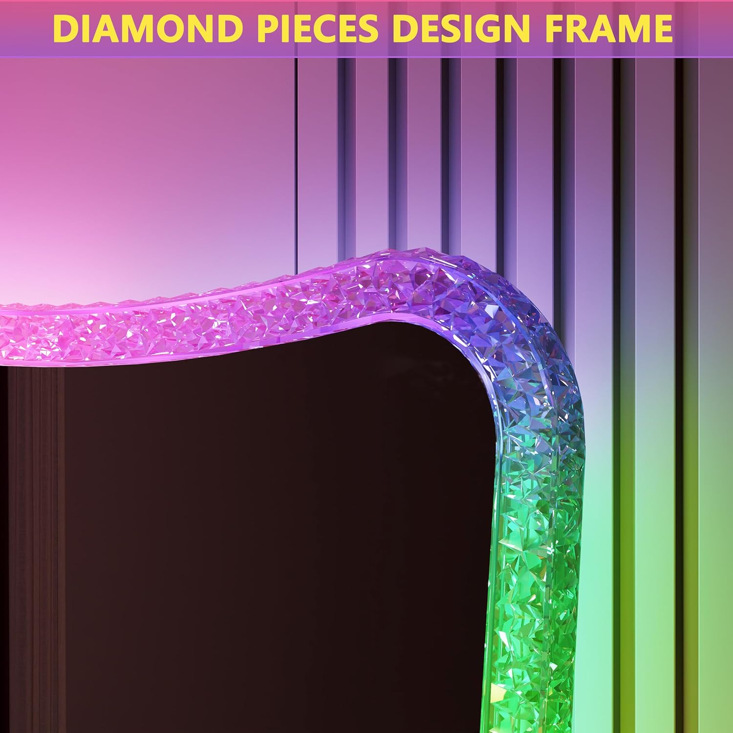 Dystler Full Length Mirror – Glass Full Body Lighted Mirror for BedroomLiving RoomBathroom, Hanging Dressing Mirror, Wall Mounted Mirror Dimming & 7
