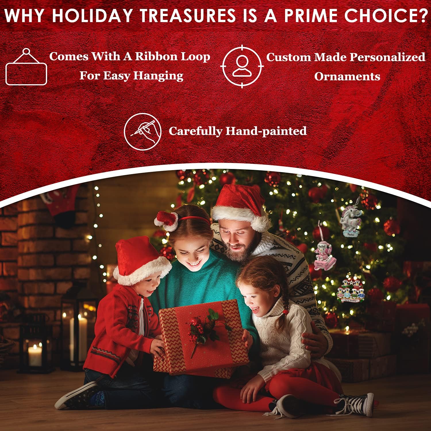 Adorno personalizado para bebé, la primera Navidad de la niña en el presente, adorno para árbol de Navidad, decoración artesanal personalizada,